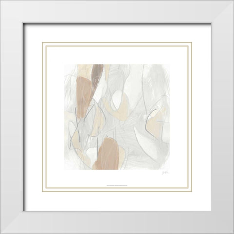 Inert Mosaic I White Modern Wood Framed Art Print with Double Matting by Vess, June Erica