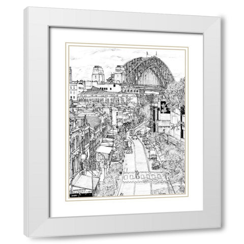 City in Black and White II White Modern Wood Framed Art Print with Double Matting by Wang, Melissa