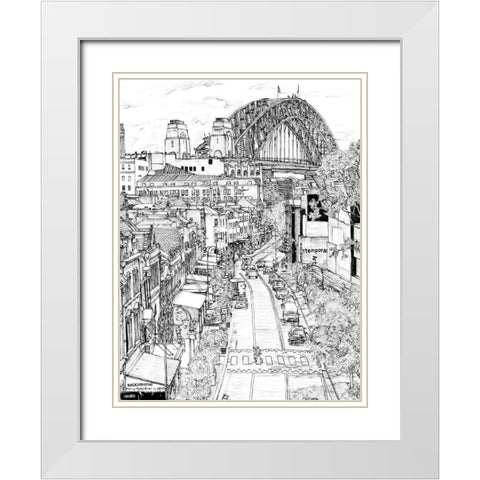 City in Black and White II White Modern Wood Framed Art Print with Double Matting by Wang, Melissa
