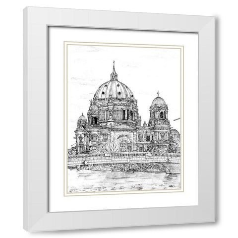 City in Black and White III White Modern Wood Framed Art Print with Double Matting by Wang, Melissa