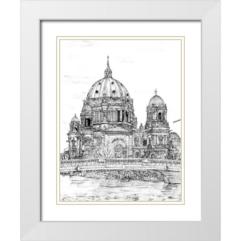 City in Black and White III White Modern Wood Framed Art Print with Double Matting by Wang, Melissa