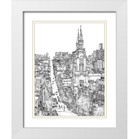 City in Black and White IV White Modern Wood Framed Art Print with Double Matting by Wang, Melissa