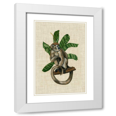 Canopy Monkey I White Modern Wood Framed Art Print with Double Matting by McCavitt, Naomi