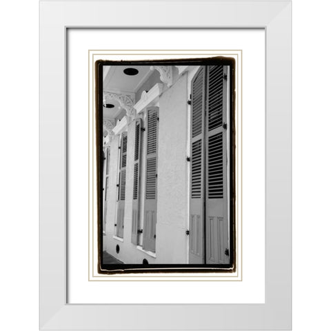 French Quarter Architecture IV White Modern Wood Framed Art Print with Double Matting by DeNardo, Laura