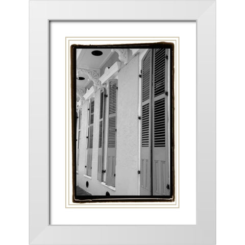 French Quarter Architecture IV White Modern Wood Framed Art Print with Double Matting by DeNardo, Laura