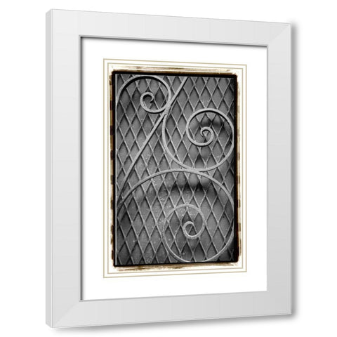 French Quarter Ironwork II White Modern Wood Framed Art Print with Double Matting by DeNardo, Laura