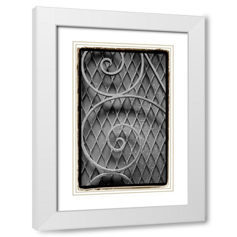 French Quarter Ironwork III White Modern Wood Framed Art Print with Double Matting by DeNardo, Laura