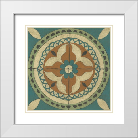 Fraser Tile I White Modern Wood Framed Art Print with Double Matting by Zarris, Chariklia