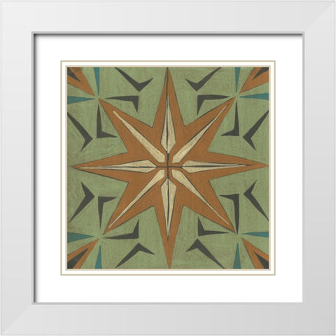 Fraser Tile III White Modern Wood Framed Art Print with Double Matting by Zarris, Chariklia