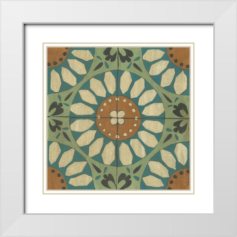 Fraser Tile V White Modern Wood Framed Art Print with Double Matting by Zarris, Chariklia