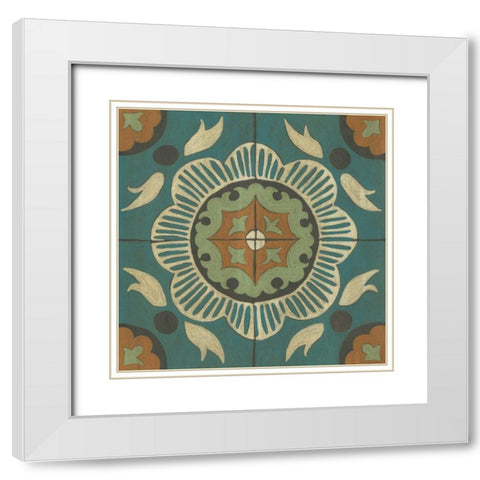 Fraser Tile VI White Modern Wood Framed Art Print with Double Matting by Zarris, Chariklia