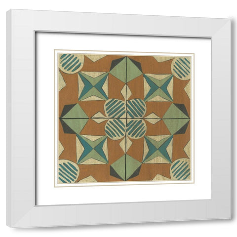 Fraser Tile VIII White Modern Wood Framed Art Print with Double Matting by Zarris, Chariklia