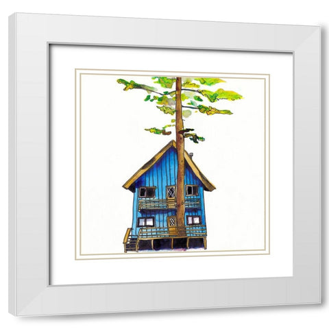 Rad Cabin I White Modern Wood Framed Art Print with Double Matting by McCreery, Paul