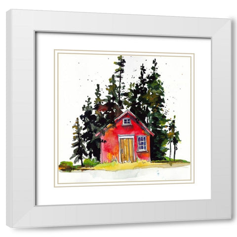 Rad Cabin III White Modern Wood Framed Art Print with Double Matting by McCreery, Paul