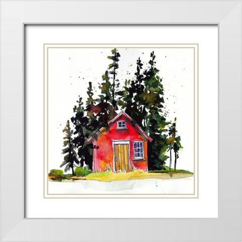 Rad Cabin III White Modern Wood Framed Art Print with Double Matting by McCreery, Paul
