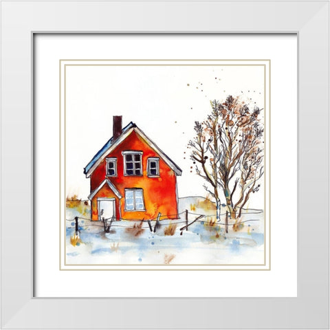 Rad Cabin V White Modern Wood Framed Art Print with Double Matting by McCreery, Paul