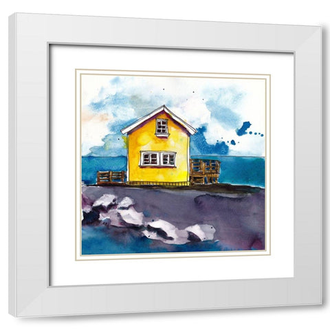 Cabin Scape I White Modern Wood Framed Art Print with Double Matting by McCreery, Paul