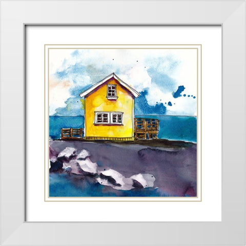 Cabin Scape I White Modern Wood Framed Art Print with Double Matting by McCreery, Paul
