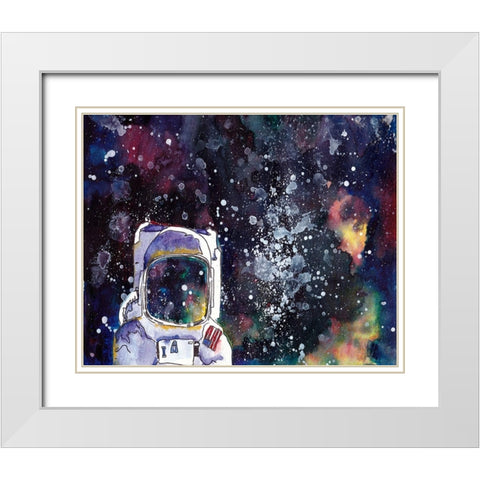 Night Sky I White Modern Wood Framed Art Print with Double Matting by McCreery, Paul
