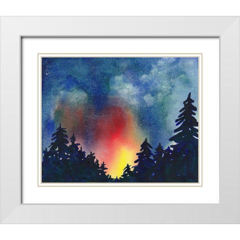 Night Sky IV White Modern Wood Framed Art Print with Double Matting by McCreery, Paul