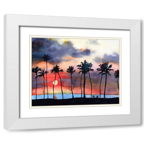 Night Sky V White Modern Wood Framed Art Print with Double Matting by McCreery, Paul