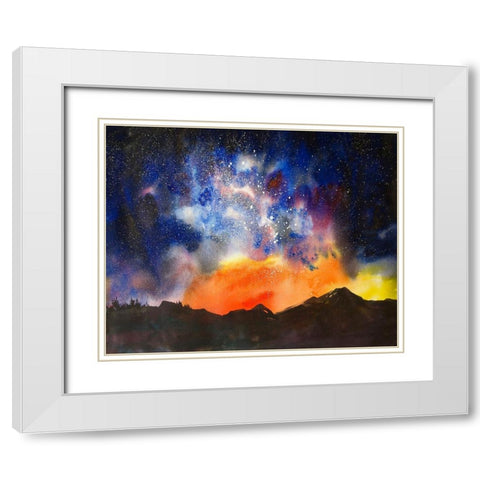 Night Sky VI White Modern Wood Framed Art Print with Double Matting by McCreery, Paul