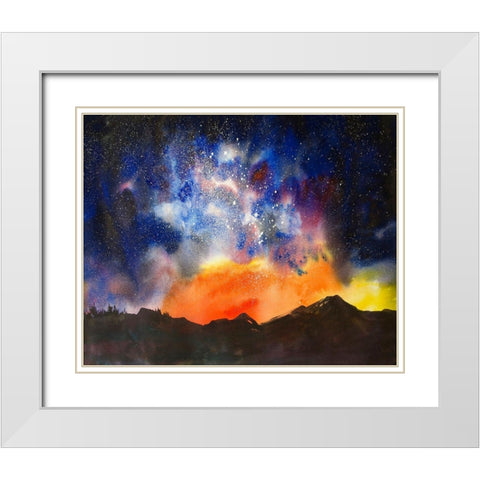Night Sky VI White Modern Wood Framed Art Print with Double Matting by McCreery, Paul