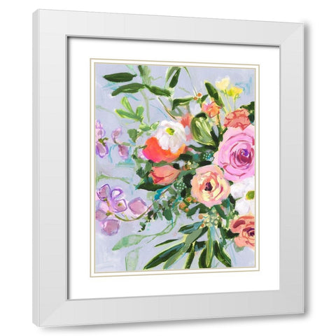 Mottled Flora I White Modern Wood Framed Art Print with Double Matting by Borges, Victoria