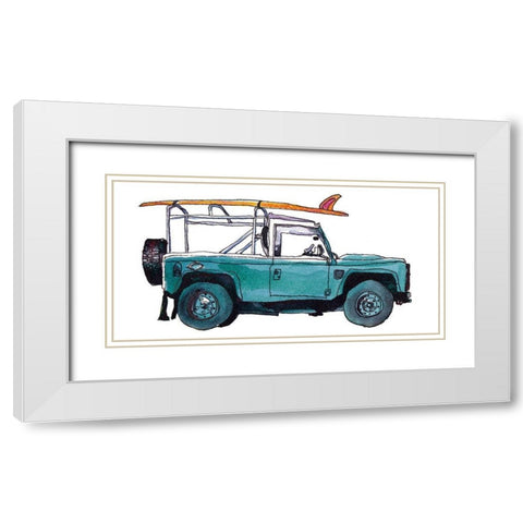 Surf Car I White Modern Wood Framed Art Print with Double Matting by McCreery, Paul