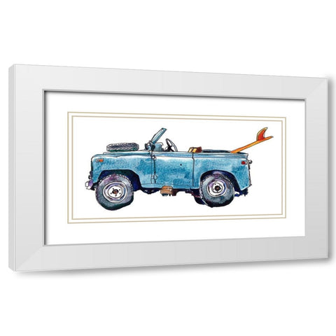 Surf Car VI White Modern Wood Framed Art Print with Double Matting by McCreery, Paul