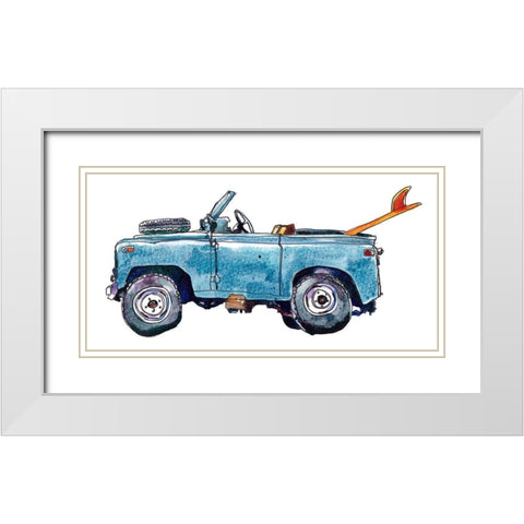 Surf Car VI White Modern Wood Framed Art Print with Double Matting by McCreery, Paul