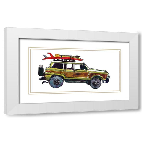 Surf Car VII White Modern Wood Framed Art Print with Double Matting by McCreery, Paul