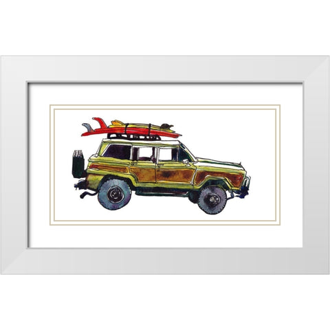 Surf Car VII White Modern Wood Framed Art Print with Double Matting by McCreery, Paul