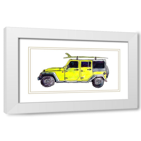 Surf Car VIII White Modern Wood Framed Art Print with Double Matting by McCreery, Paul