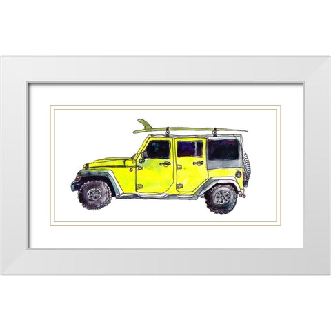 Surf Car VIII White Modern Wood Framed Art Print with Double Matting by McCreery, Paul