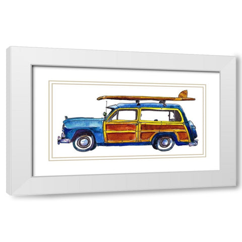 Surf Car IX White Modern Wood Framed Art Print with Double Matting by McCreery, Paul