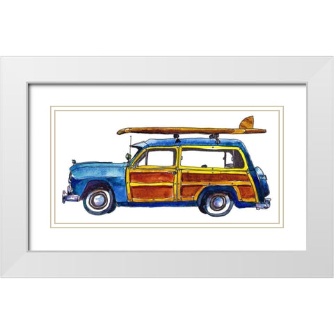 Surf Car IX White Modern Wood Framed Art Print with Double Matting by McCreery, Paul