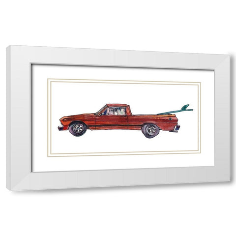 Surf Car X White Modern Wood Framed Art Print with Double Matting by McCreery, Paul