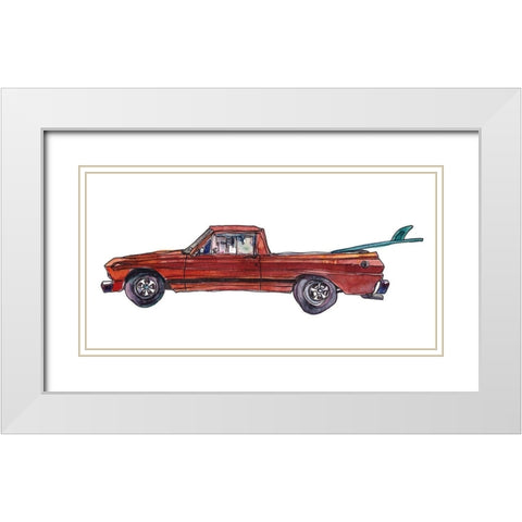 Surf Car X White Modern Wood Framed Art Print with Double Matting by McCreery, Paul