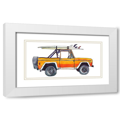 Surf Car XIII White Modern Wood Framed Art Print with Double Matting by McCreery, Paul