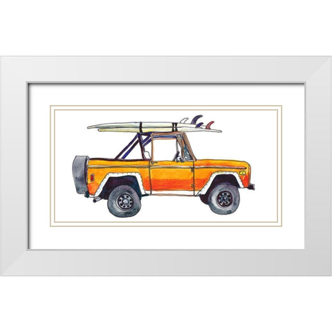 Surf Car XIII White Modern Wood Framed Art Print with Double Matting by McCreery, Paul
