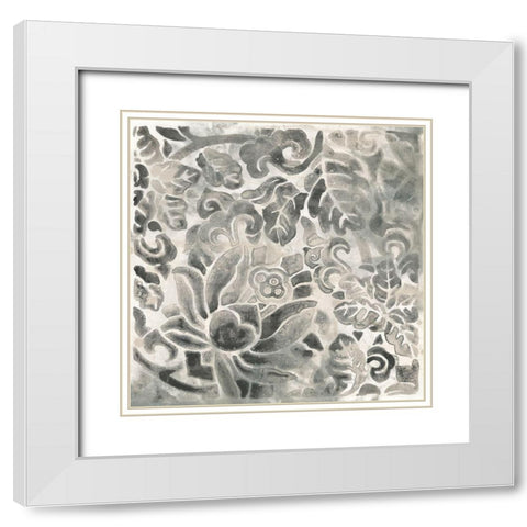 Antique Stone Tile II White Modern Wood Framed Art Print with Double Matting by Vess, June Erica