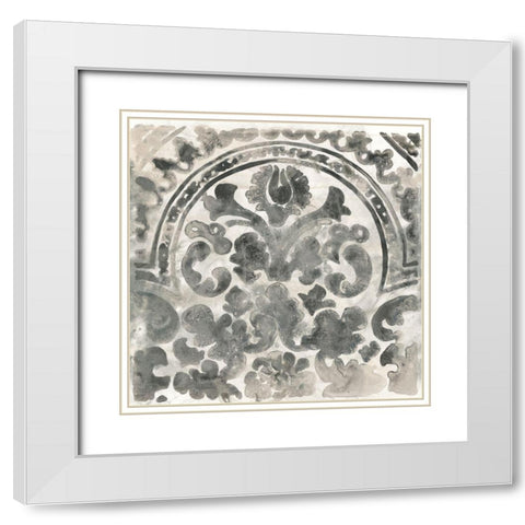 Antique Stone Tile III White Modern Wood Framed Art Print with Double Matting by Vess, June Erica