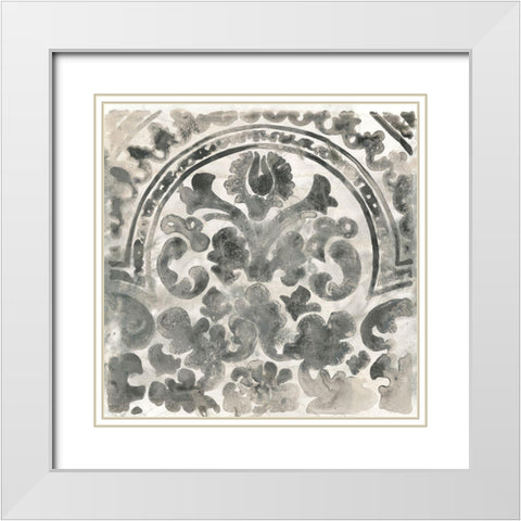 Antique Stone Tile III White Modern Wood Framed Art Print with Double Matting by Vess, June Erica