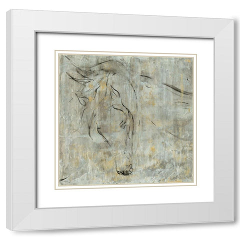 Being One With II White Modern Wood Framed Art Print with Double Matting by Bramma, Lila