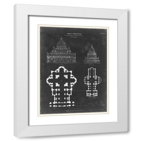 Plan and Elevation for St. Peters and St. Pauls White Modern Wood Framed Art Print with Double Matting by Vision Studio