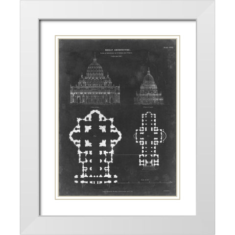 Plan and Elevation for St. Peters and St. Pauls White Modern Wood Framed Art Print with Double Matting by Vision Studio