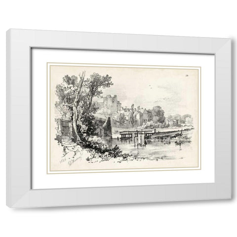 Idyllic Landscape I White Modern Wood Framed Art Print with Double Matting by Harding, J.D.