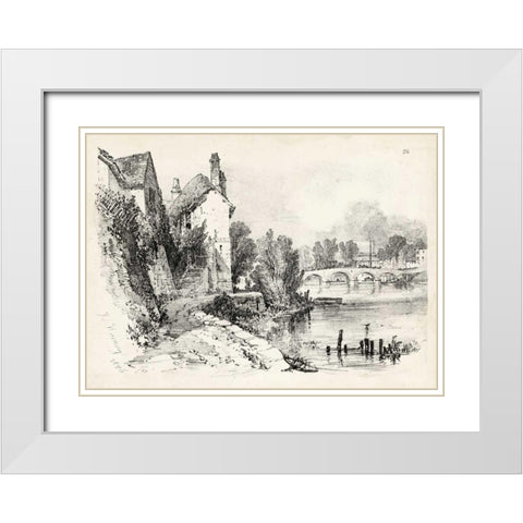 Idyllic Landscape II White Modern Wood Framed Art Print with Double Matting by Harding, J.D.