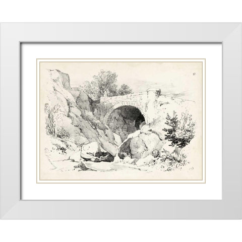 Idyllic Landscape V White Modern Wood Framed Art Print with Double Matting by Harding, J.D.